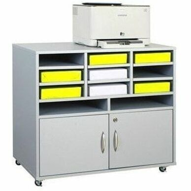 HDL - 3 Drawer - 200 lb (90718.47 g) Capacity - 4 Casters - Polyvinyl Chloride (PVC), Laminate, Medium Density Fiberboard (MDF) - 32.3" (820.42 mm) Width x 19.3" (490.22 mm) Depth x 29" (736.60 mm) Height - Gray GREY PVC LAMINATE FINISH 32.3"W X 19.3"D X 28.9"H