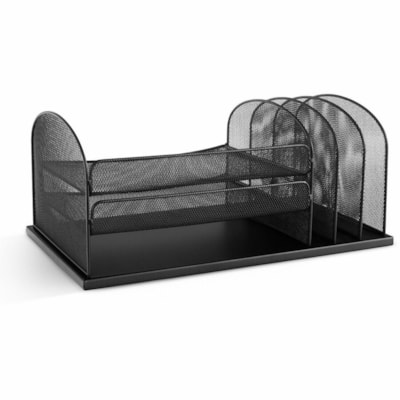 Safco - ORGNZR DSK 3-HORZ 3-UPRT ME - 5 Compartiment(s) - hauteur de 8,3 po (209,55 mm) x largeur de 19,5 po (495,30 mm) x profondeur de 11,5 po (292,10 mm) - Bureau - Thermolaqué - Noir - Acier - 1 chaque  