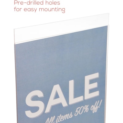 Deflecto Classic Image Wall Mount Sign Holder - 8.50" (215.90 mm) Width x 11" (279.40 mm) Height - Wall Mountable - Plastic - Clear - 1 Each 8 1/2 X 11 PREDRILLED HOLES FOR MOUNTING