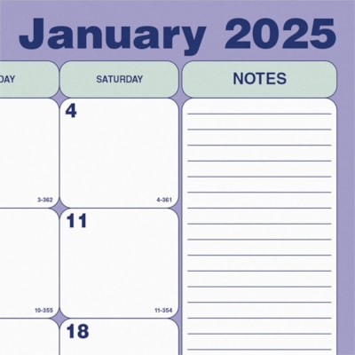 Blueline Monthly Desk Pad/Wall Calendar, 21-1/4" x 16" , English - Monthly - 1 Year - January 2025 - December 2025 - 1 Month Single Page Layout - 21 1/4" (539.75 mm) x 16" (406.40 mm) Sheet Size - 2 x Holes - Desk Pad - White - Paper, ChipboardHanging Loop, Tear-off - 1 Each  