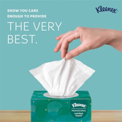 Kleenex Professional Facial Tissue Cube for Business - 2 Ply - 8.40" (213.36 mm) Width x 8" (203.20 mm) Length - White - 95 / Box CUBE BOX 2-PLY 