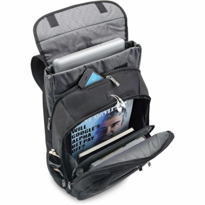 Solo Sterling Carrying Case (Backpack) for 16" (406.40 mm) Notebook - Black - Ballistic Poly, Polyester Body - Checkpoint Friendly - Backpack Strap, Handle - 12.75" (323.85 mm) Height x 17.50" (444.50 mm) Width x 5" (127 mm) Depth - 1 Each ptop sleeve Checkpoint friendl y sleeve design allo