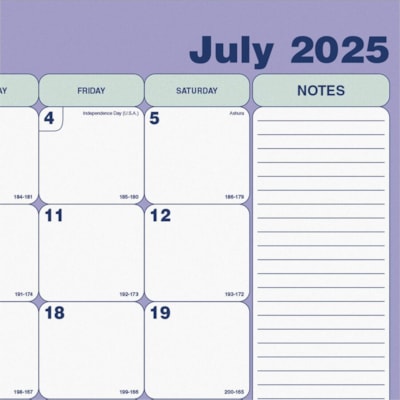 Blueline 2025-2026 - Sous-main/calendrier académique mensuel - 13 mois (juillet à juillet) - 21-1/4 po x 16 po - Anglais - Académique - Mensuel - 13 Mois - Juillet 2025 à Juillet 2026 - 1 Mois Disposition page unique - format 21 1/4 po (539,75 mm) x 16 po (406,40 mm) - 2 xsTrous -  