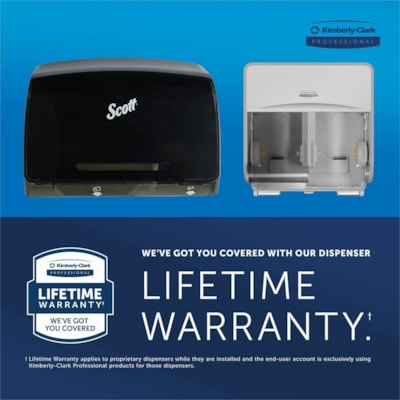 Scott Essential Coreless Jumbo Roll Toilet Paper Dispenser - Coreless Dispenser - 1 x Roll - 9.75" (247.65 mm) Height x 14.25" (361.95 mm) Width x 6" (152.40 mm) Depth - Plastic - Black - Durable - 1 Each E-Z LOAD DISPENSER SMOKED 1/EA 