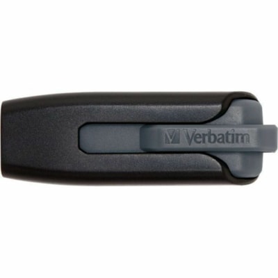 Verbatim 16GB Store 'n' Go V3 USB 3.0 Flash Drive - Gray - 16 GB - USB 3.2 (Gen 1) Type A - Gray - Lifetime Warranty - 1 Each BLACK & GRAY 