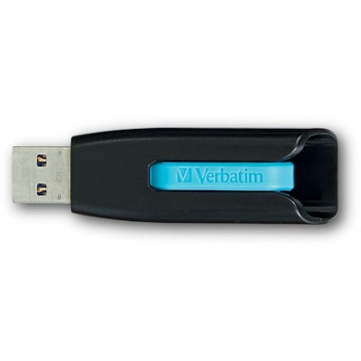 Microban Store 'n' Go V3 USB Drive - 16 GB - USB 3.2 (Gen 1) Type A - Blue, Black - Lifetime Warranty - 1 Each B 3.2 GEN 1  FLASH DRIVE BLUE 