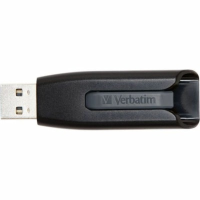 Microban 64GB Store 'n' Go V3 USB 3.2 Gen 1 Flash Drive - Gray - 64 GB - USB 3.2 (Gen 1) Type A - 80 MB/s Read Speed - 25 MB/s Write Speed - Gray - Lifetime Warranty - 1 Each BLACK & GRAY 