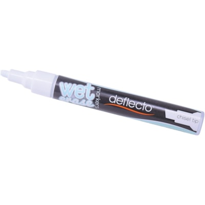 Deflecto Wet Erase Markers - Fine Chisel, Bold Marker Point - White Ink - 4 / Pack SET OF 4 