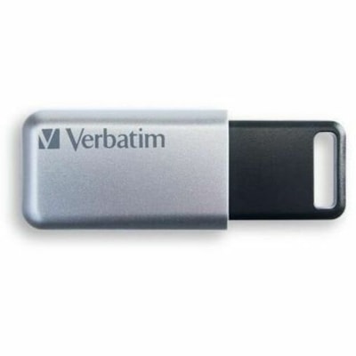 Verbatim Store 'n' Go Secure Pro USB 3.0 Drive - 32 GB - USB 3.0 - Silver - 256-bit AES - Lifetime Warranty - 1 Each   3.0 Flash Drive 