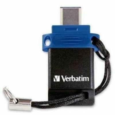 Microban 64GB Store 'n' Go Dual USB 3.2 Gen 1 Flash Drive for USB-C Devices - Blue - 64 GB - USB 3.2 (Gen 1) Type C, USB 3.2 (Gen 1) Type A - Blue - Lifetime Warranty - 1 Each  TRANSFER FILES-NO WI-FI NEEDED ATTACHED LANYARD