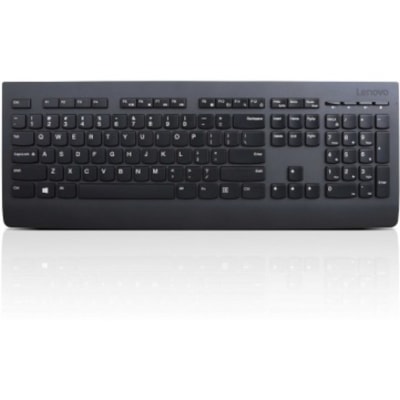 Lenovo Professional Wireless Keyboard - Wireless Connectivity - RF - USB Interface - Multimedia Hot Key(s) - English (US) - Plunger/Rubber Dome Keyswitch - Black  WRLS 