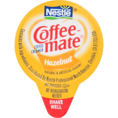 Coffee mate Liquid Creamer - Hazelnut Flavor - 11 mL - 1 Serving - 180 / Carton HAZELNUT  180/CT 180 X 11ML SINGLE SERVE TUB