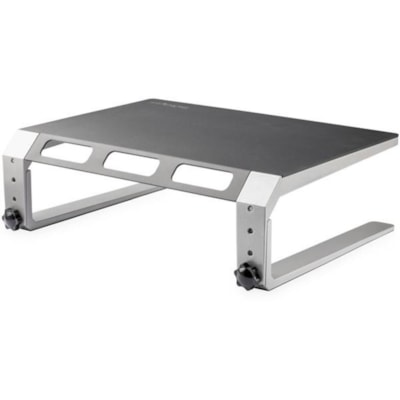 StarTech.com Monitor Riser Stand, For up to 32" (22lb/10kg) Monitor, Monitor Riser, Steel&Aluminum, Monitor Shelf w/ Three Height Settings - Raise your monitor to a comfortable viewing height with this monitor riser stand - Steel and aluminum computer monitor riser for up to 32" monitor - Adjust the  STND 