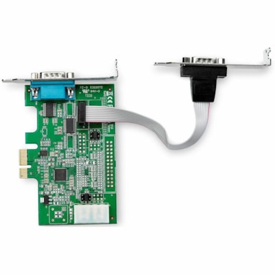 StarTech.com 2-port PCI Express RS232 Serial Adapter Card - PCIe Serial DB9 Controller Card 16950 UART - Low Profile - Windows and Linux - 2-port PCI Express RS232 serial controller card w/16950 UART/ASIX AX99100 - Bi-directional speeds 921.6Kbps/port | 256 byte FIFO | 9th data bit - Pin 9 pwr out 5 l controller card w/16950 UART /ASIX AX99100 - Bi-d