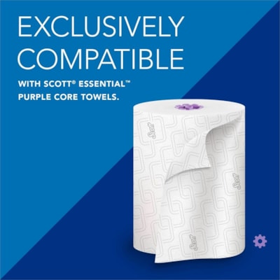 Scott Essential Automatic Hard Roll Towel Dispenser - Touchless Dispenser - 15.76" (400.33 mm) Height x 12.70" (322.58 mm) Width x 9.57" (243.13 mm) Depth - White - Durable, Key Lock, Jam Resistant - 1 / Carton  