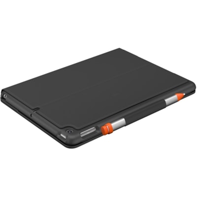 Logitech Slim Folio Keyboard/Cover Case (Folio) iPad (7th Generation), iPad (8th Generation), iPad (9th Generation) Tablet - Graphite - Water Resistant, Scratch Resistant, Bump Resistant - Plastic Body - 7.28" (184.91 mm) Height x 10.12" (257.05 mm) Width x 0.87" (22.10 mm) Depth  