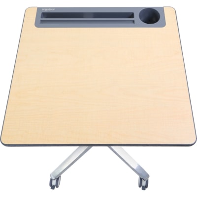 Ergotron Mobile Desk - Maple Top - 15 lb (6.80 kg) Capacity - 27" (685.80 mm) Table Top Width x 20.5" (520.70 mm) Table Top Depth - Assembly Required APLE 