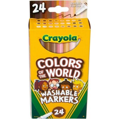 Crayola Ultra-Clean Art Marker - Wide, Fine Marker Point - Assorted Ink - Assorted Barrel - 24 / Pack BROAD LINE MARKER 