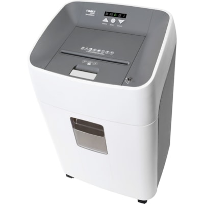 Dahle ShredMATIC SM 300 Paper Shredder - Continuous Shredder - Cross Cut - 300 Per Pass - for shredding Staples, Paper Clip, Credit Card, CD, DVD - 0.2" (4.76 mm) x 0.6" (15.88 mm) Shred Size - P-4 - 2.40 in/s (60.96 mm/s) - 8.8" (222.25 mm) Throat - 41.64 L Wastebin Capacity - Gray P-4. 8.75" THROAT. 11 GAL. OIL FREE 300 SHTS. AUTO ON/OFF