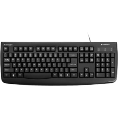 Kensington Pro Fit USB Washable Keyboard - Cable Connectivity - USB Interface - 104 Key Hot Key(s) - Rugged - English - Desktop Computer - Windows, Mac OS, ChromeOS - Black  