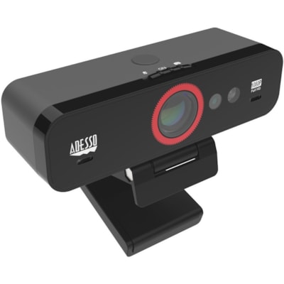 Adesso - Webcam CyberTrack F1 - 2,1 Mégapixels - 30 fps - USB 2.0 - 1 chaque - 1920 x 1080 Vidéo - CMOS Capteur - Focale fixe - 120° Angle - Microphone - Pour Moniteur, Ordinateur portable, Téléviseur - Windows 10 NDOWS HELLO FACE RECOGNITION B UILD-IN ADJUSTABLE F