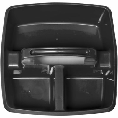 Storex Small Caddy, Black - 3 Compartment(s) - Handle, Washable, Dishwasher Safe - Black BLACK 