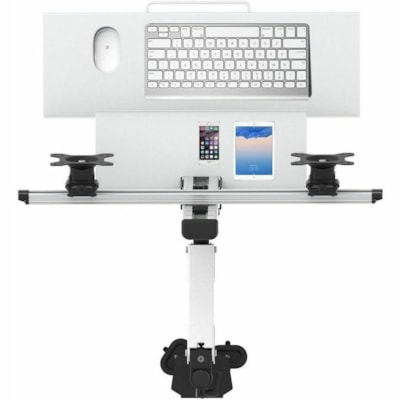 Rocelco EFD-2 Mounting Adapter for Monitor, Desk Mount - Black - Height Adjustable - 2 Display(s) Supported - 24" Screen Support - Steel, Aluminum - 1 Unit elco EFD 