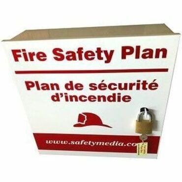 Safety Media Mounting Box - Red, White - Aluminum - 1 / Unit FIRE DEPARTMENT APPROVED WEATHER RESISTANT