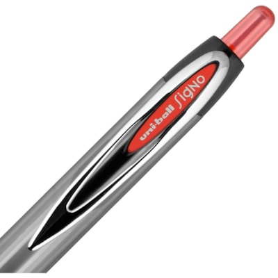 uniball(tm) 207 Gel Pen - 0.7 mm (0.03") Medium Pen Point - Refillable - Retractable - Red Ink - Gel-based - 1 Dozen RETRACTABLE SMOOTH INK RUBBER GRIP REFILLABLE