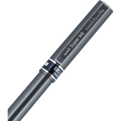 uniball(tm) Deluxe Rollerball Pens - 0.5 mm (0.02") Micro Pen Point - Blue Ink - Gray Barrel - 1 Dozen DELUXE .2MM LINE HIGH FIDELITY INK DISPOSABLE SANFORD