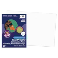 Papier de bricolage à haut grammage SunWorks Pacon, blanc, 12 po x 18 po, emb. de 50