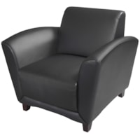 Safco Santa Cruz Lounge Series Reception Armchair, Black Leather