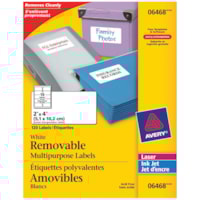 Étiquettes polyvalentes amovibles blanches 2 po x 4 po Avery