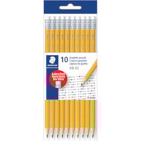 Staedtler Pre-Sharpened Polymer Graphite Pencils, HB #2, Yellow, 10/PK