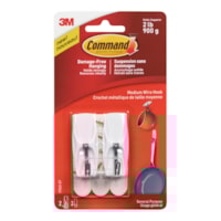 Command Wire Toggle Hooks, White, Medium, 2 lb Capacity, 2 Hooks/3 Strips
