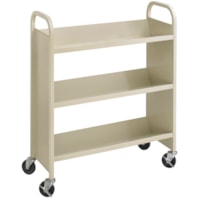 Safco Single-Sided Steel Book Cart, Sand