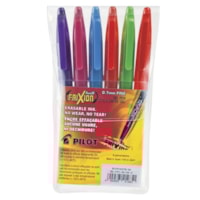 Stylos à encre gel effaçable FriXion Pilot, couleurs variées, pointe fine de 0,7 mm, emb. de 6
