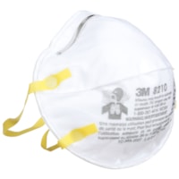 3M 8210 N95 Disposable Particulate Respirator, Non Valve, White, 2/PK