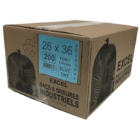 Eco II Manufacturing Inc. Garbage Bags, Blue, Strong, 26" x 36", 200/Case