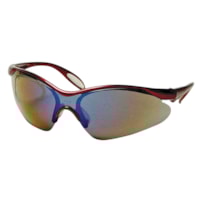 Dentec Miranda Safety Glasses, Burgundy Frame/Blue Mirror Lens