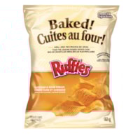 Croustilles Cuites au four!, Ruffles crème sure et cheddar, 32 g, caisse de 40