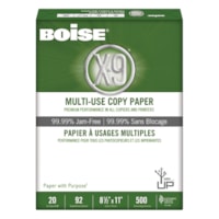 Papier à usages multiples X-9 Boise, format lettre (8-1/2 po x 11 po), 20 lb, blanc, emb. de 500 feuilles