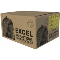 Eco II Manufacturing Inc. Garbage Bags, Green, Extra Strong, 35" x 50", 100/Case