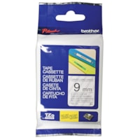 Cassette de ruban pour étiquettes TZe Brother, impression noir sur transparent, 9 mm x 8 m