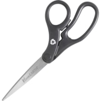 Westcott KleenEarth Stainless-Steel Scissors, Black Plastic Handle, 8" Bent Blade