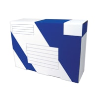 Crownhill Packaging Heavy-Duty Mailing Boxes, White/Blue, 13 1/2" x 4 1/2" x 9 1/2"