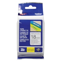 Cassette de ruban pour étiquettes TZe Brother, impression noir sur blanc, 18 mm x 8 m