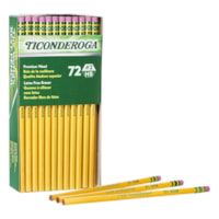 Dixon Ticonderoga Pencils with Erasers, #2 HB, Soft, 72/BX