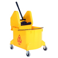 Globe Commercial Products 35-Qt Down Press Bucket and Wringer, Yellow