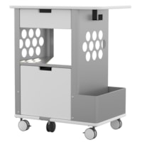 Safco chariot de stockage roulant, Blanc glacier